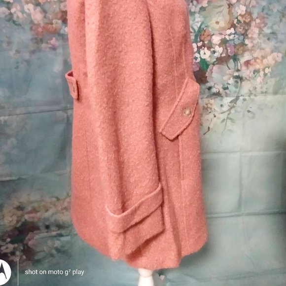 NWT Maralyn & Me Pink Faux Wool High Collar Coat Size Jr. XL - Picture 2 of 10